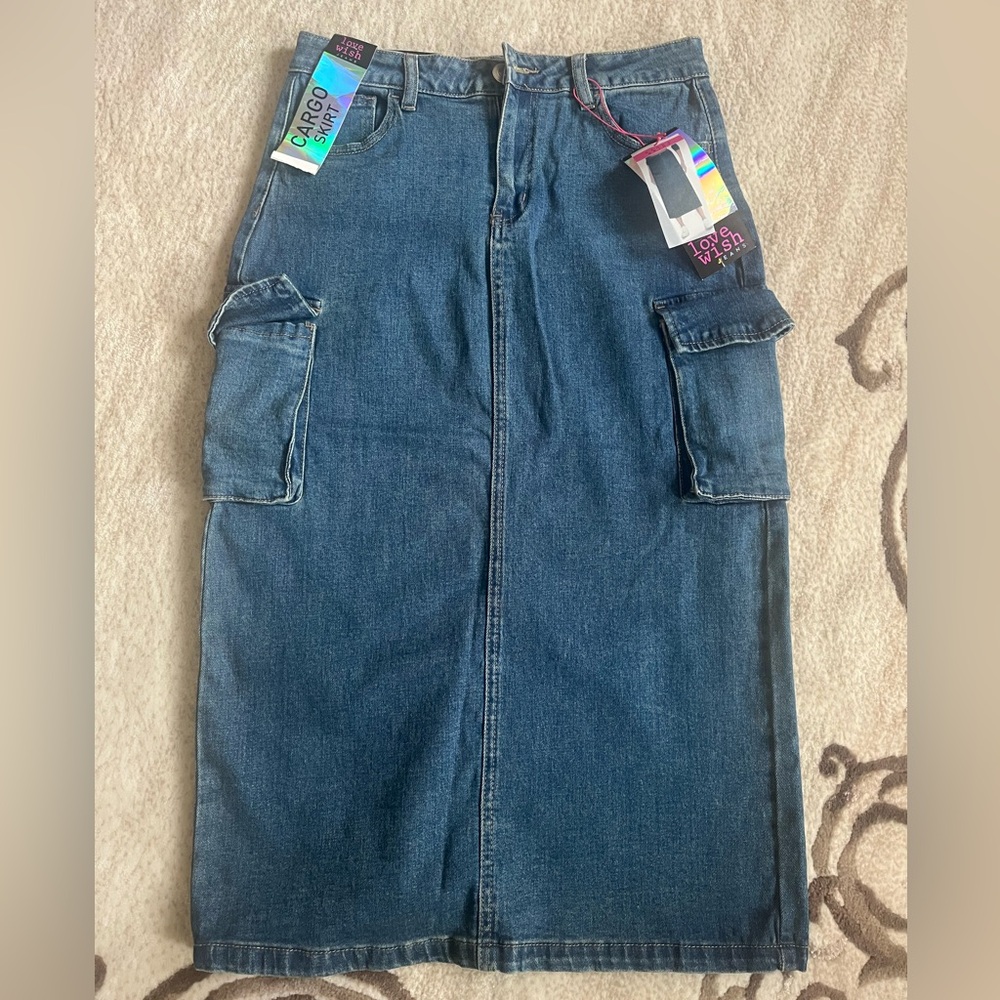 Straight long Maxi Denim Skirt